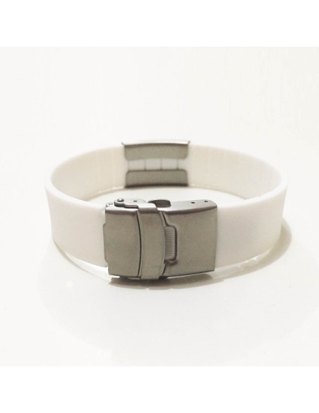 Pulsera Silicon ID Blanca