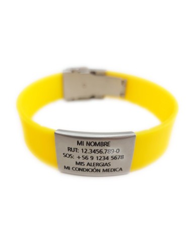 Pulsera Silicon ID AMARILLA