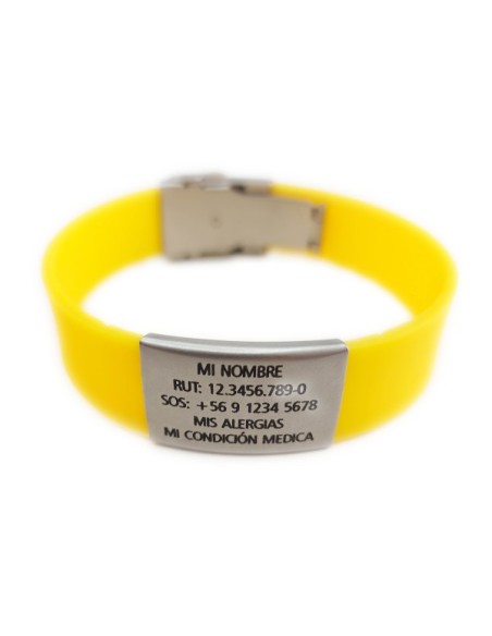Pulsera Silicon ID AMARILLA