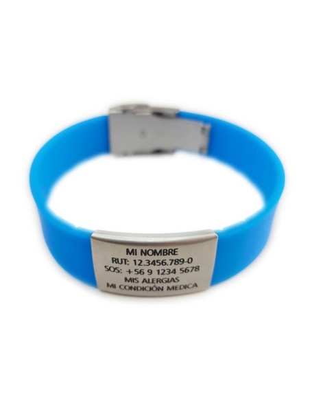 Pulsera Silicon ID AZUL