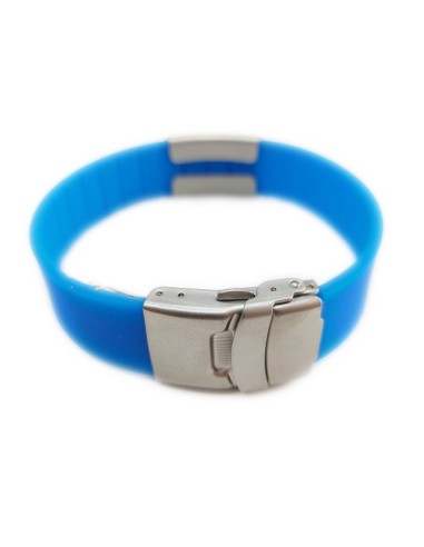 Pulsera Silicon ID AZUL