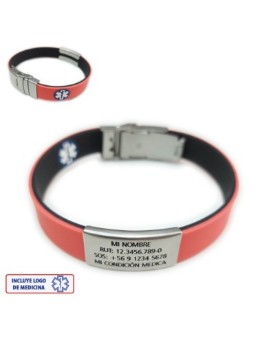Pulsera Medical ROJO NEGRO