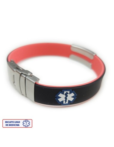 Pulsera Medical ROJO NEGRO