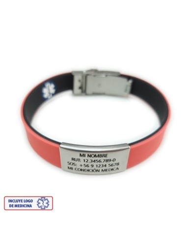 Pulsera Medical ROJO NEGRO