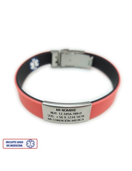 Pulsera Medical ROJO NEGRO