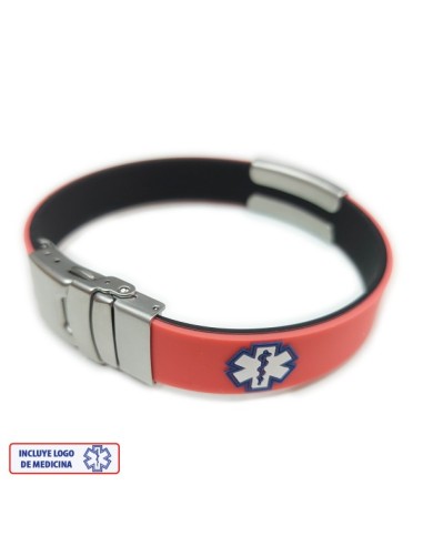 Pulsera Medical ROJO NEGRO
