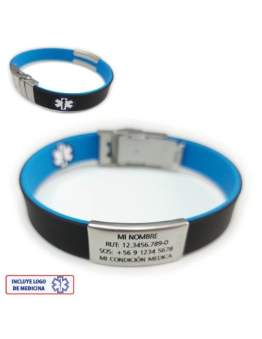 Pulsera Medical ROJO NEGRO 2