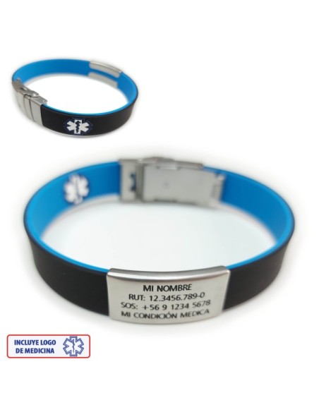 Pulsera Medical ROJO NEGRO