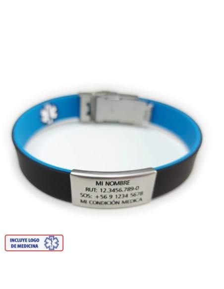 Pulsera Medical ROJO NEGRO