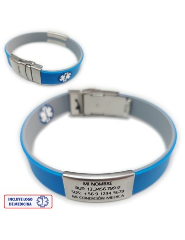 Pulsera Medical ROJO NEGRO